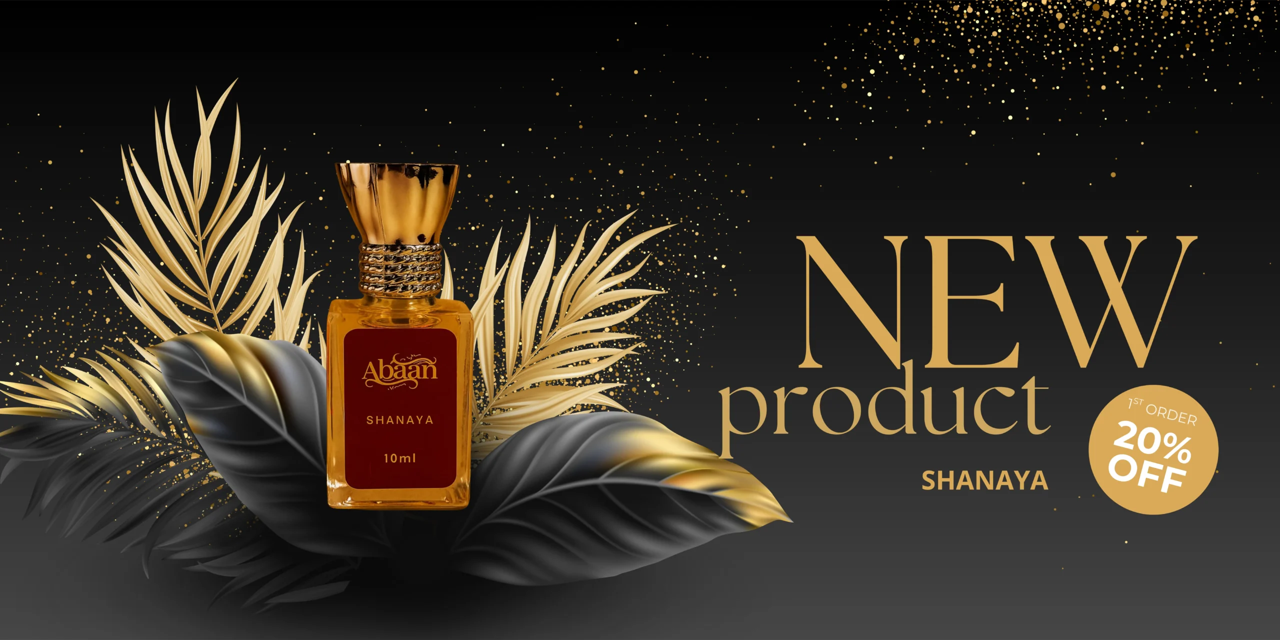Black Gold Glitter Luxury New Cosmetic Product Banner (2)